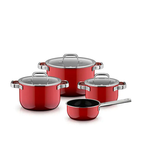 Pannenset 4 dlg Fusiontec 2.0 WMF rood