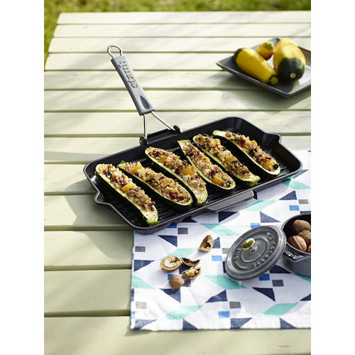 Grillpan Staub Gietijzer 34 x 21 cm zwart