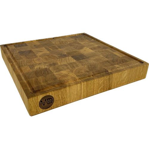 Butcher block 40 x 40 cm VD5 Eiken Kopshout hakblok met sapgoot