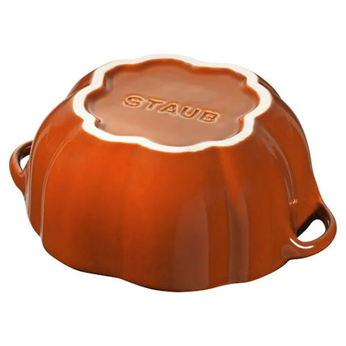 Pompoen cocotte 12 cm keramiek