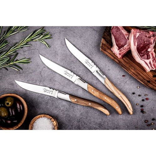 Steakmessenset Luxury Laguiole olijfhout