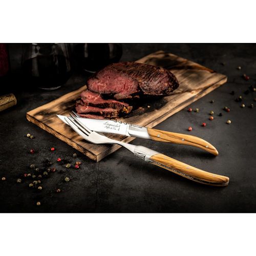 Steakmessenset Luxury Laguiole olijfhout