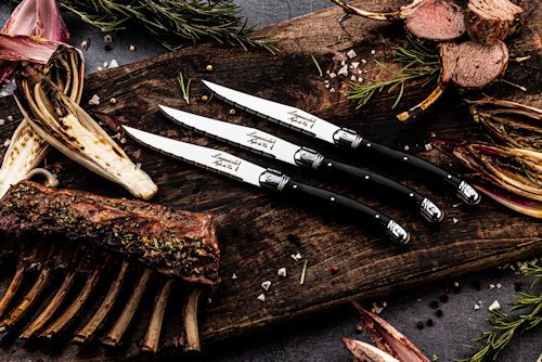 Laguiole Steakmessen set Premium zwart
