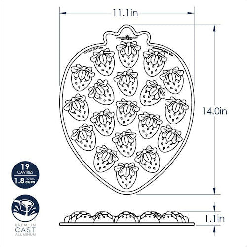 Nordic Ware bakvorm Strawberry Patch Bites Pan