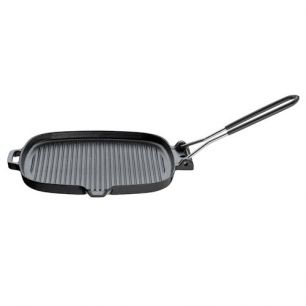 Grillpan met inklapbare greep