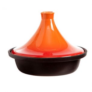 Tajine zwart-oranje 30 cm